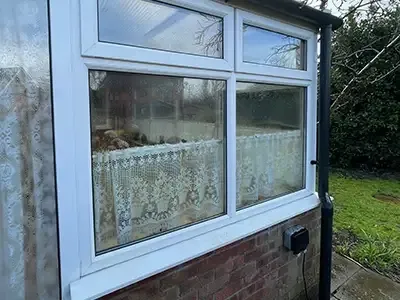 The same window and frame clean and white