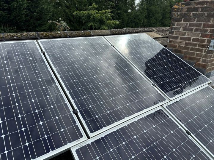 Solar panels after a pure water clean